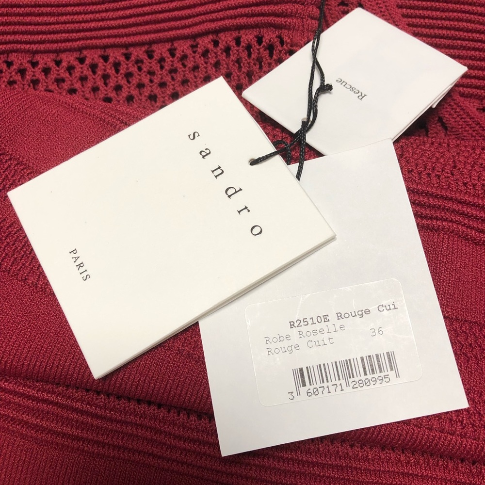 SOLD！NEW! Sandro MID-LENGTH KNIT DRESS - Picture 5 of 5
